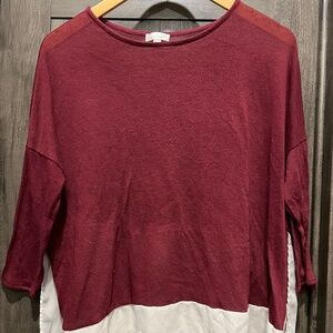Charming Charlie 3/4 Sleeve Berry Top